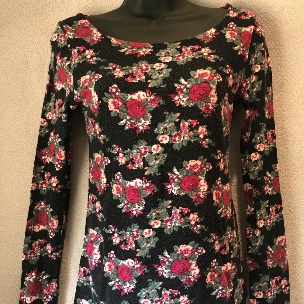 Floral Long Sleeve Juniors Top